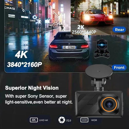 3-Inch Dual-Lens Front 4K + Rear 2K HD WiFi Connected Driving Recorder(A5) - Car DVRs by buy2fix | Online Shopping UK | buy2fix