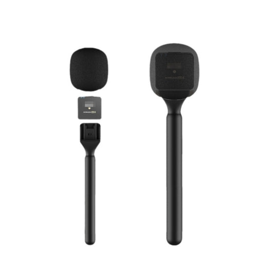 Microphone Interview Handle For DJI Mic / Moma / Rode Wireless Go / Relacart(Black) by buy2fix