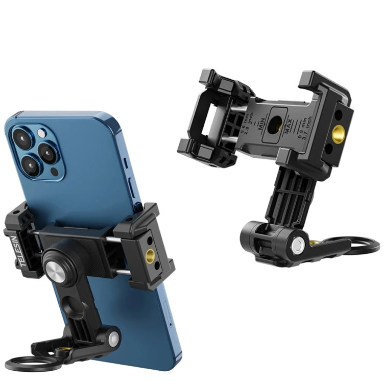 Telesin  Mobile Phone Clip 360 Degree Rotating Desktop Bracket With Cold Shoe Mount(Black) - Desktop Holder by Telesin | Online Shopping UK | buy2fix