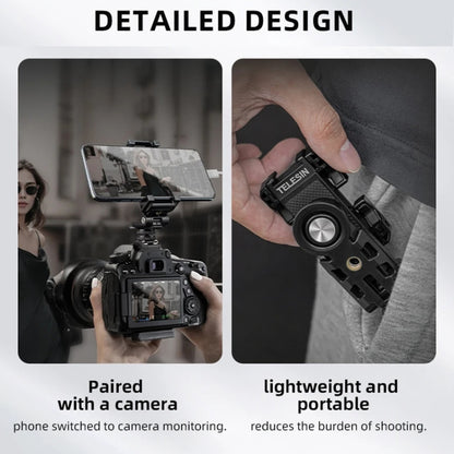 Telesin  Mobile Phone Clip 360 Degree Rotating Desktop Bracket With Cold Shoe Mount(Black) - Desktop Holder by Telesin | Online Shopping UK | buy2fix