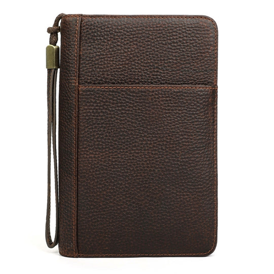 CONTACTS FAMILY CF5009 Genuine Leather Multifunctional Travel Convenient Cigar Box with Wrist Strap(Coffee)