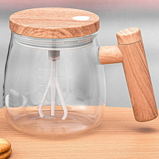 400ml Automatic Stirring Mug Maple Electric Coffee Cup, Style: Battery Transparent Cup by buy2fix