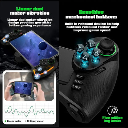 IPEGA Mechanical Gamepad Tablet Cell Phone Stretch Wireless Bluetooth Grip For N-S / P3 / PC / Switch / Android / IOS, Product color: Black - Gamepads by IPEGA | Online Shopping UK | buy2fix