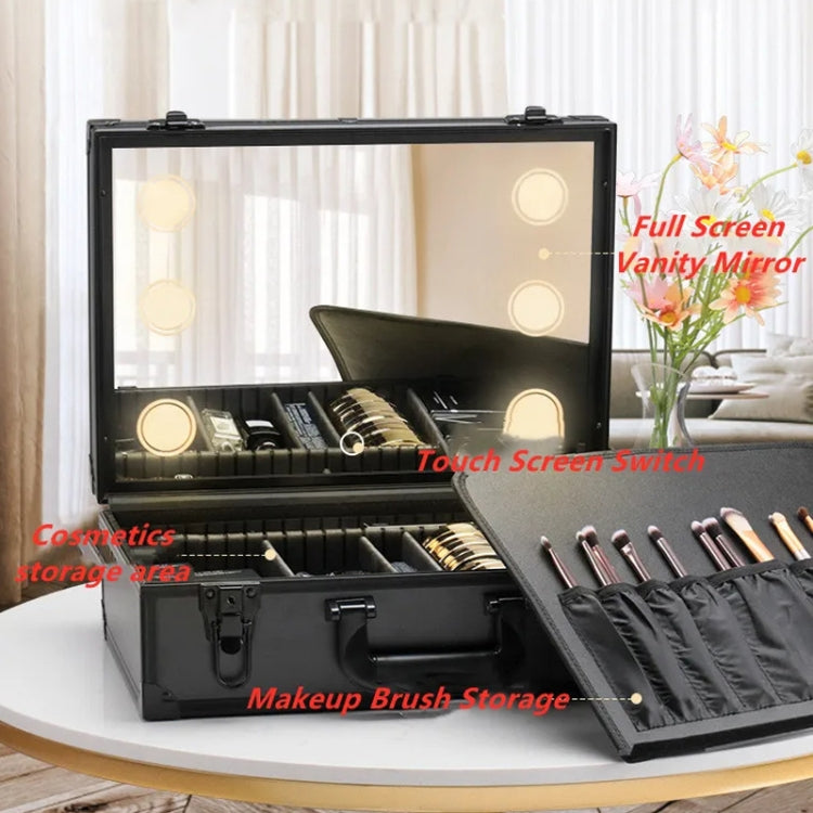 16 Inch 4 LEDs Rechargeable Dimmable Makeup Bag with Mirror and Lights - Storage Boxes by buy2fix | Online Shopping UK | buy2fix