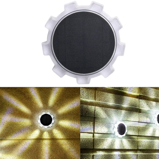 Gear Shape Solar Outdoor Garden Decoration Atmosphere Wall Light(White Light) by buy2fix