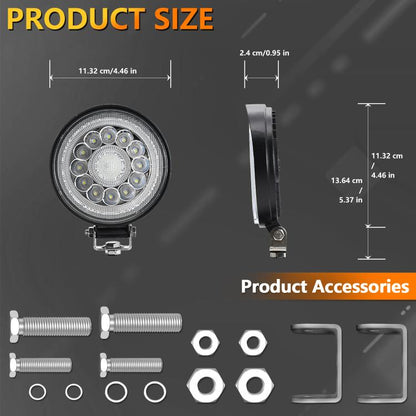 4 Inch Round Mixed Luminous Double-Circle Angel Eye Work Light(E10 1pair) - Work Lights by buy2fix | Online Shopping UK | buy2fix