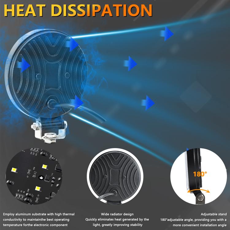 4 Inch Round Mixed Luminous Double-Circle Angel Eye Work Light(E10 1pair) - Work Lights by buy2fix | Online Shopping UK | buy2fix