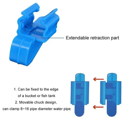 5pcs Multifunctional Fish Tank Aquarium Water Pipe Fixing Clip(Blue) - Fish Tanks & Accessories by buy2fix | Online Shopping UK | buy2fix