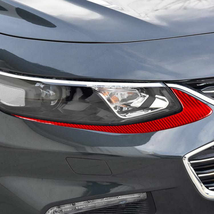 For Chevrolet Malibu 2016-2024 2pcs /Set Left-hand Drive Headlight Eyebrow Sticker(Red) - Car Interior Mouldings by buy2fix | Online Shopping UK | buy2fix
