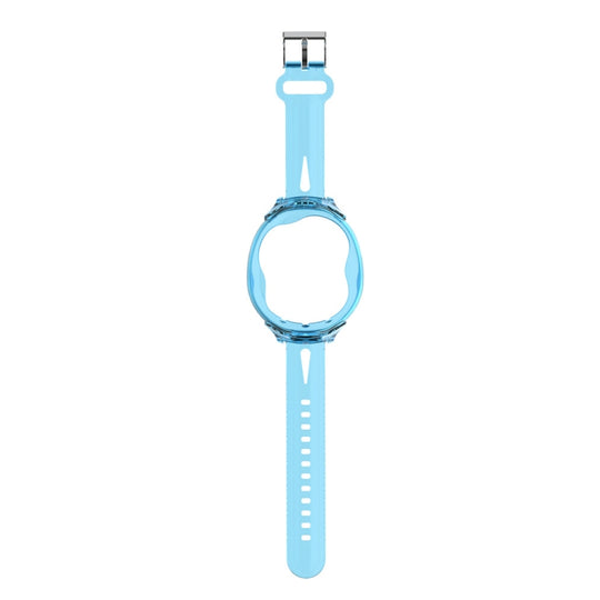 For Tamagotchi UNI (2023) Pet Game Machine Silicone Integrated Watch Strap Protective Case(Transparent Blue)