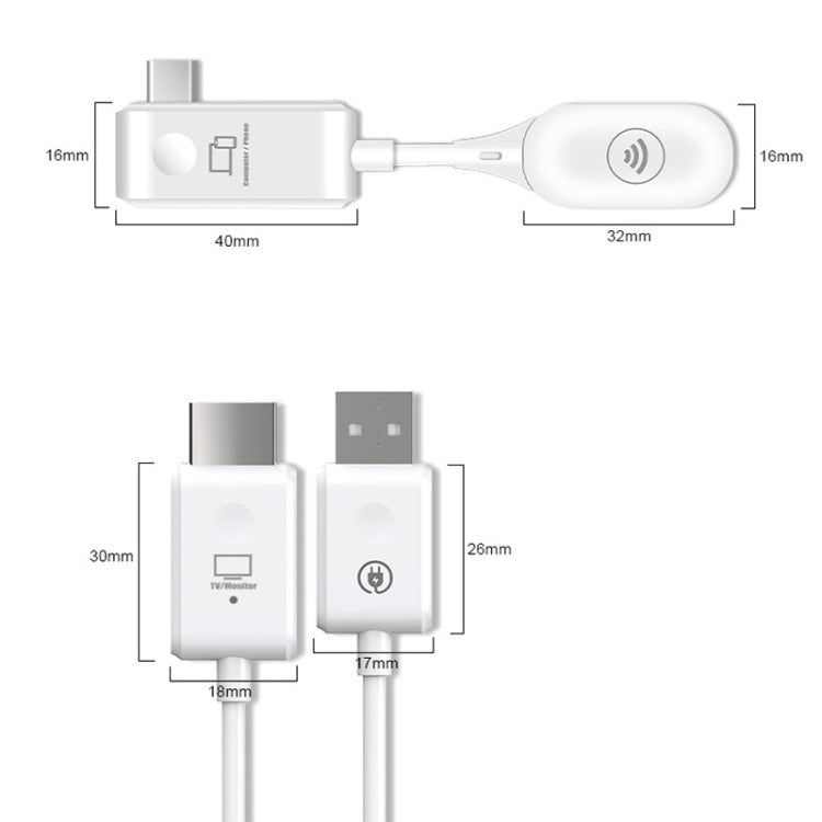 30m HDMI Wireless Extender Transceiver Transmission Transmitter HD Same-Screen Projector(HDMI+Type-C) - Amplifier by buy2fix | Online Shopping UK | buy2fix