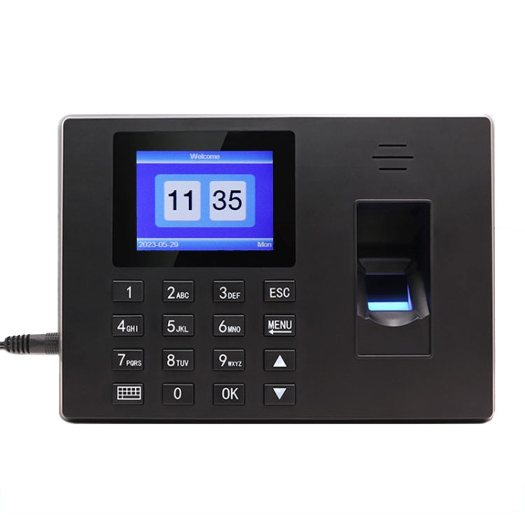 Fingerprint Recognition Voice Broadcast Smart Report Generation Attendance Machine, Model: Black UK Plug by buy2fix