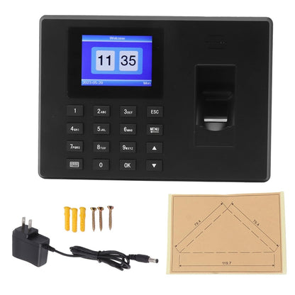 Fingerprint Recognition Voice Broadcast Smart Report Generation Attendance Machine, Model: Black US Plug by buy2fix