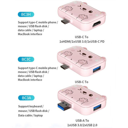 3 In 1 Type-C Docking Station USB Hub For iPad / Phone Docking Station, Port: 3H HDMI+PD+USB3.0 Pink - USB HUB by buy2fix | Online Shopping UK | buy2fix