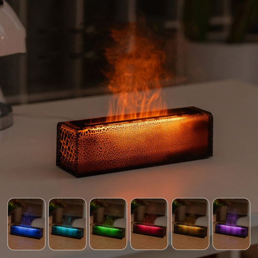 Lava Flame Aromatherapy Machine Air Atomizing Humidifier With Colorful Light, Model: DQ709 PRO Black by buy2fix
