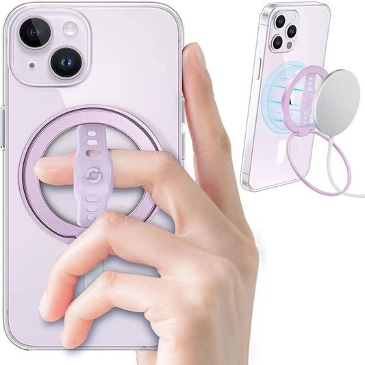 LiPUSEN LPS-201U Silicone Hand Clip Magsafe Cell Phone Holder With Magnetic Wireless Charger(Silver) by LiPUSEN