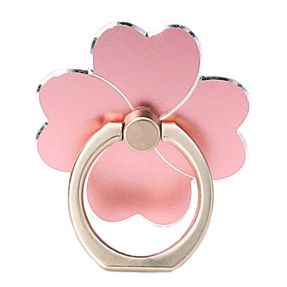 Metal Cell Phone Finger Ring Holder Rotatable Desktop Phone Stand, Color: 4 Leaf Grass Oxidation Rose Golden - Ring Holder by buy2fix | Online Shopping UK | buy2fix