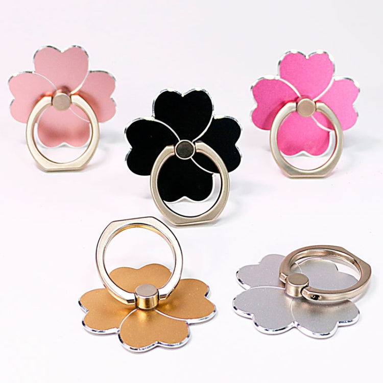 Metal Cell Phone Finger Ring Holder Rotatable Desktop Phone Stand, Color: 5 Leaf Flower Oxidation Black - Ring Holder by buy2fix | Online Shopping UK | buy2fix