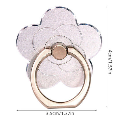 Metal Cell Phone Finger Ring Holder Rotatable Desktop Phone Stand, Color: 4 Leaf Grass Oxidation Rose Golden - Ring Holder by buy2fix | Online Shopping UK | buy2fix