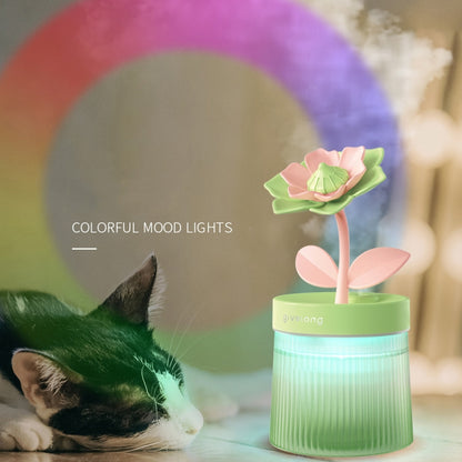 Flower Spray Hhydrating Colorful Atmosphere Light USB Aromatherapy Humidifier, Color: Sunflower Purple - Air Purifiers & Accessories by buy2fix | Online Shopping UK | buy2fix