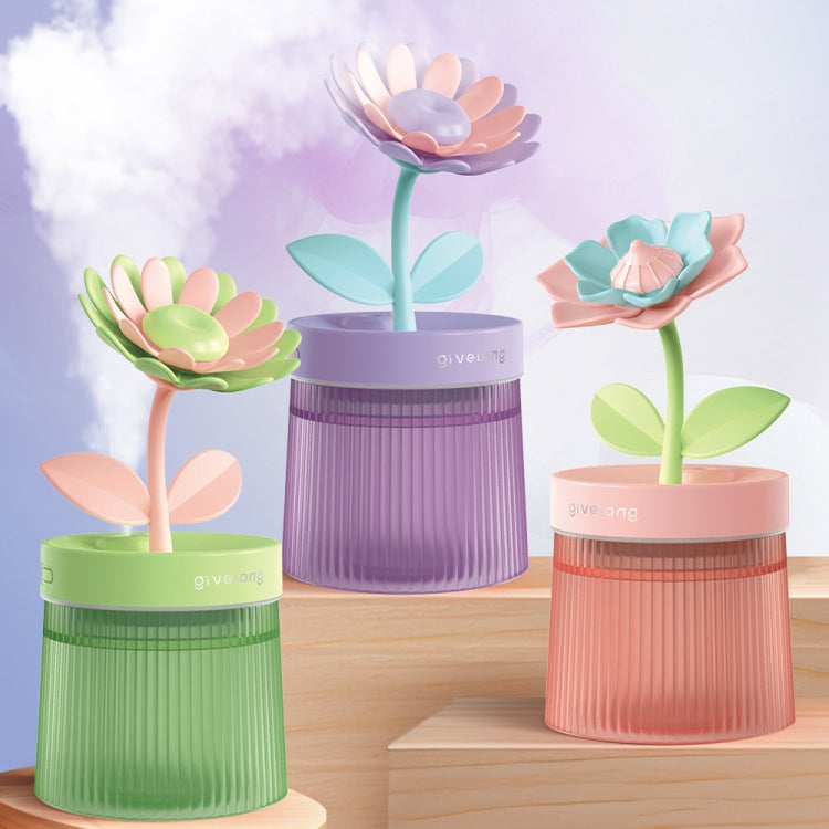 Flower Spray Hhydrating Colorful Atmosphere Light USB Aromatherapy Humidifier, Color: Sunflower Purple - Air Purifiers & Accessories by buy2fix | Online Shopping UK | buy2fix