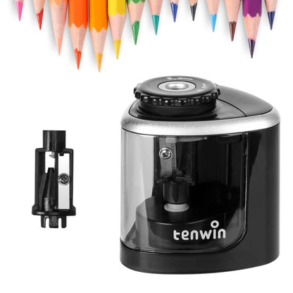 TENWIN Electrical Pencil Sharpener Student Stationery Semi-Automatic Sharpeners Battery Model(Blue) - Pencil Sharpener by TENWIN | Online Shopping UK | buy2fix