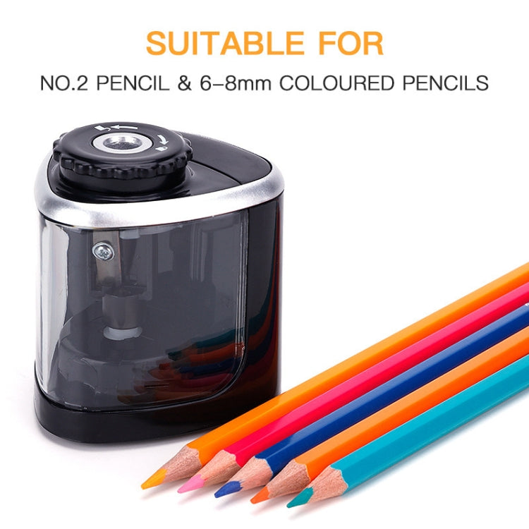 TENWIN Electrical Pencil Sharpener Student Stationery Semi-Automatic Sharpeners Battery Model(Black) - Pencil Sharpener by TENWIN | Online Shopping UK | buy2fix