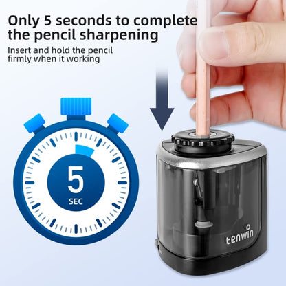 TENWIN Electrical Pencil Sharpener Student Stationery Semi-Automatic Sharpeners Battery Model(Blue) - Pencil Sharpener by TENWIN | Online Shopping UK | buy2fix