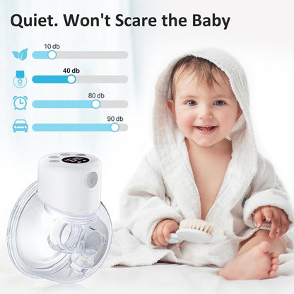 S12 LCD Screen Smart Large Capacity Portable Wearable Silent Electric Breast Pump, Color: White - Cups & Silicone Nipple by buy2fix | Online Shopping UK | buy2fix