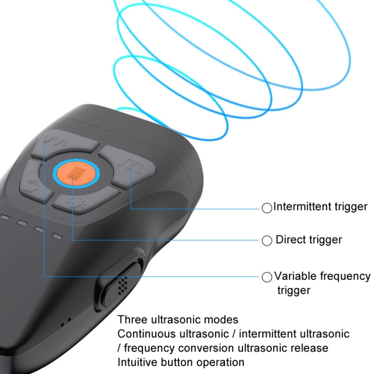 Dual Ultrasonic Repeller Pet Stop Barker With Mobile Power Supply Flashing Lighting Horn Function(Grey) - Training Aids by buy2fix | Online Shopping UK | buy2fix