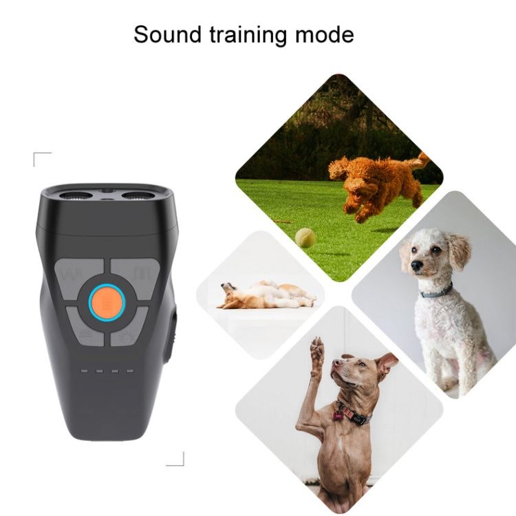 Dual Ultrasonic Repeller Pet Stop Barker With Mobile Power Supply Flashing Lighting Horn Function(Grey) - Training Aids by buy2fix | Online Shopping UK | buy2fix