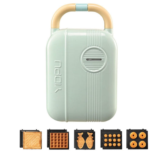 6 In 1 YIDPU Multifunctional Family Breakfast Maker Light Diet Sandwich Waffle Baker, CN Plug(Green)