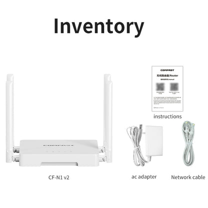 COMFAST CF-N1 V2  300Mbps WIFI4 Wireless Router With 1 Wan + 4 Lan RJ45 Ports,EU Plug - Wireless Routers by COMFAST | Online Shopping UK | buy2fix