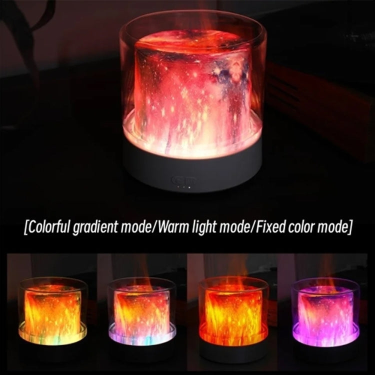 Colorful Light Flame Aromatherapy Humidifier Home Ambient Light Desktop Fragrance Diffuser(Gray) - Air Purifiers & Accessories by buy2fix | Online Shopping UK | buy2fix