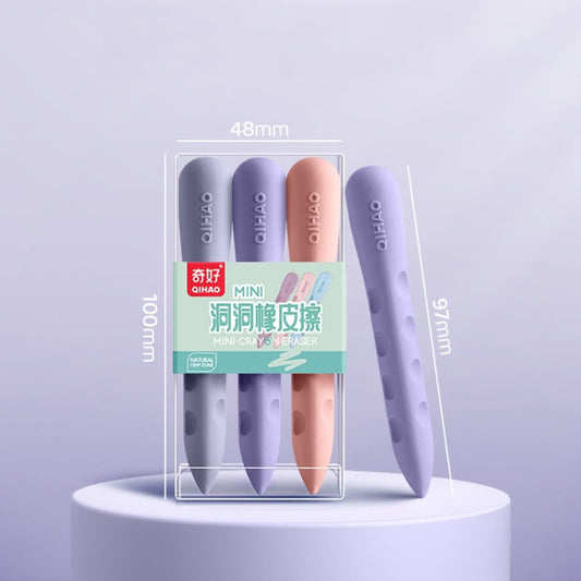 3pcs /Box QIHAO 8870 Cave Eraser For Elementary School Students No Trace No Chip Eraser, Style: Small For Girls by QIHAO