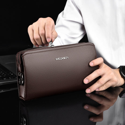 WEIXIER W125 Men Clutch Bag Password Zipper Business Phone Case(Brown) by WEIXIER