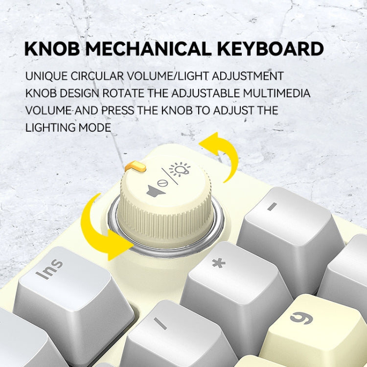 T-WOLF T50 97-keys RGB Luminous Color-Matching Game Mechanical Keyboard with Knob, Color: White B - Wired Keyboard by T-WOLF | Online Shopping UK | buy2fix