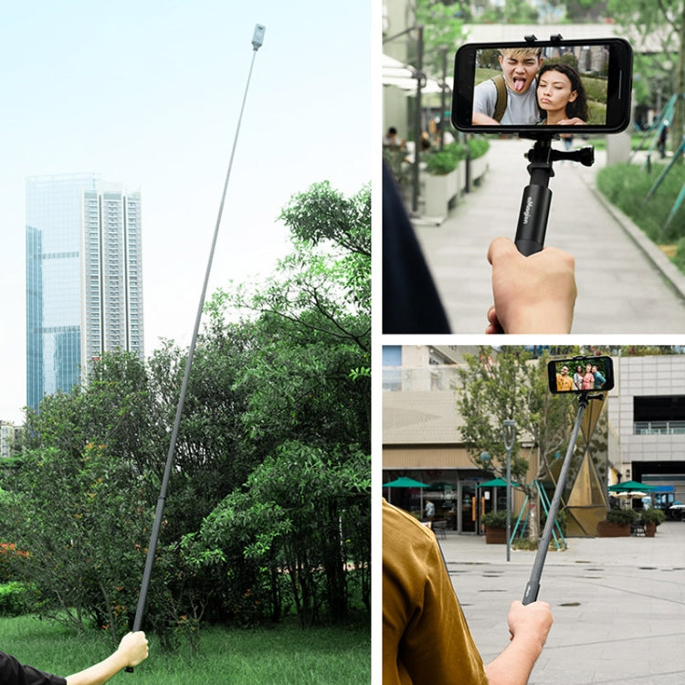 aMagisn 120cm Invisible Straight Pull Selfie Stick Sports Camera Accessories, Specification: Rod+1/4 Turn 3 Jaw+Screw+Phone Clip - Extendable Pole by aMagisn | Online Shopping UK | buy2fix