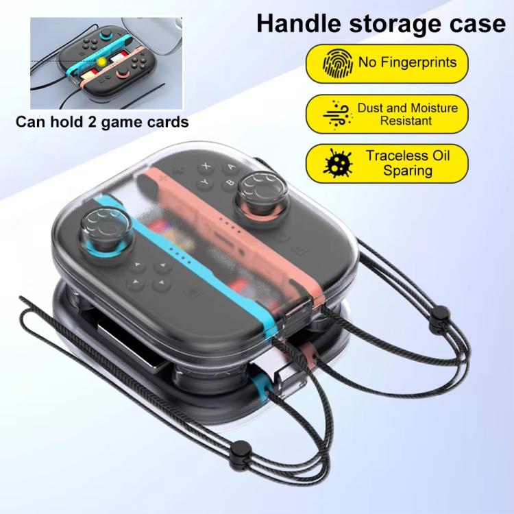 For Nintendo Switch 2 Joy-Con Crystal Storage Case Organizer Anti-Scratch Travel Box With 2 Game Card Slots(Clear Black) - Cases by buy2fix | Online Shopping UK | buy2fix