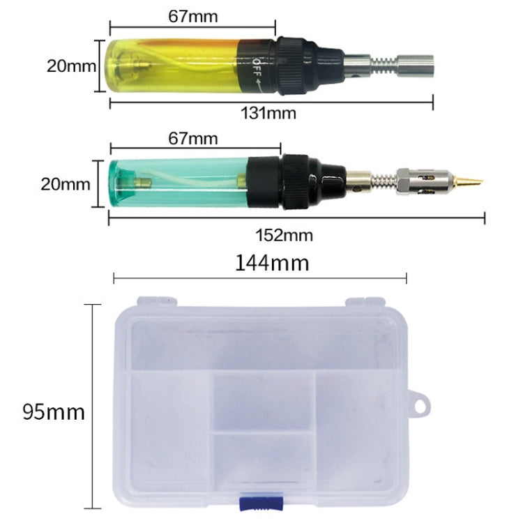 13pcs /Set Pen Type 3 In 1 Gas Soldering Iron Multi-function Gas Soldering Iron Set(Transparent Green) - Soldering Iron Set by buy2fix | Online Shopping UK | buy2fix