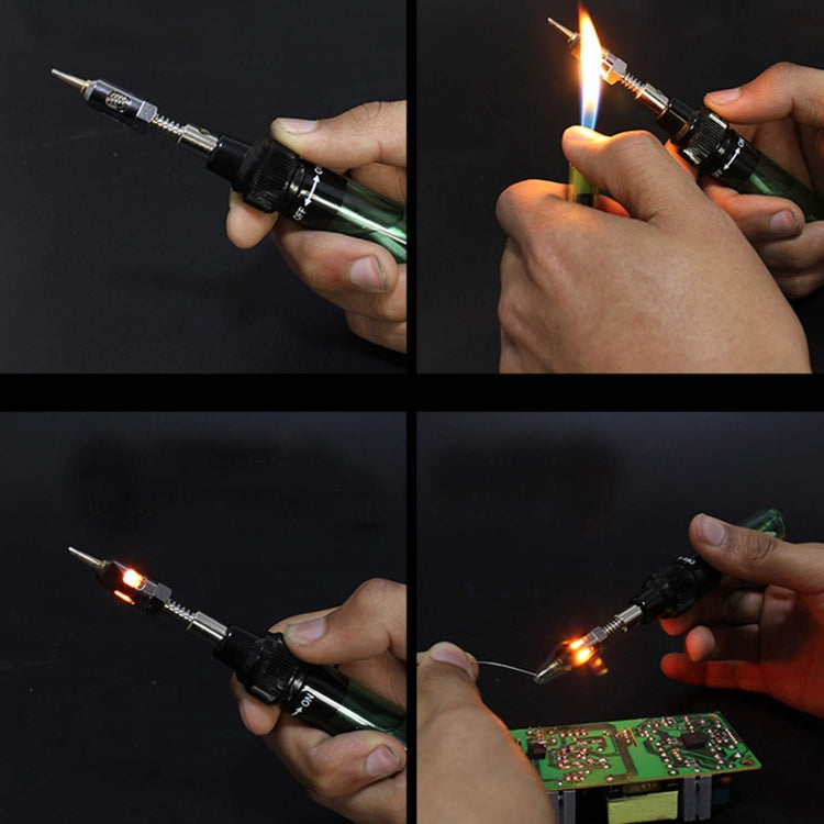 13pcs /Set Pen Type 3 In 1 Gas Soldering Iron Multi-function Gas Soldering Iron Set(Transparent Green) - Soldering Iron Set by buy2fix | Online Shopping UK | buy2fix