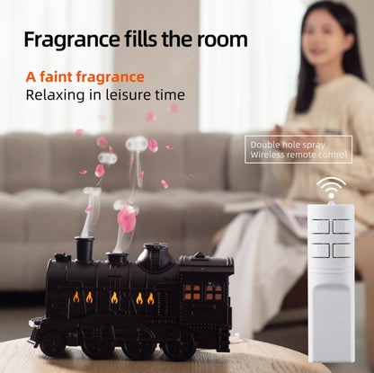 300ml Small Train Essential Oil Diffuser Humidifier With Remote Control UK Plug - Air Purifiers & Accessories by buy2fix | Online Shopping UK | buy2fix