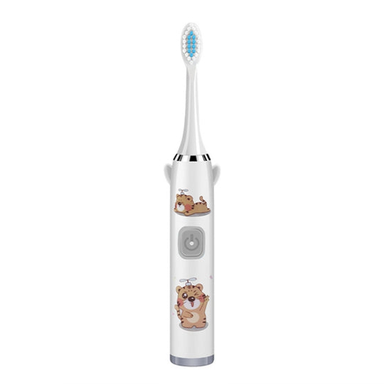 USB Charging Fully Automatic Ultrasonic Cartoon Children Electric Toothbrush, Color: White with 1 Head