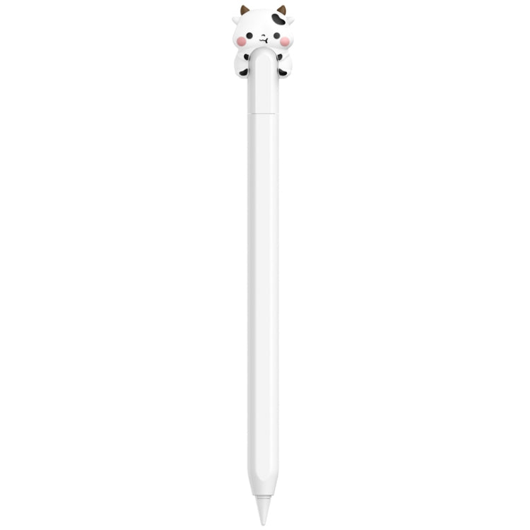 For Apple Pencil (USB-C) AhaStyle PT129-3 Stylus Cover Silicone Cartoon Protective Case, Style: White Cow - Pencil Accessories by AhaStyle | Online Shopping UK | buy2fix