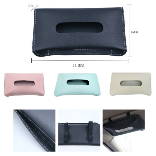 Car Armrest Box Sun Visor Hanging Leather Tissue Box(Black) by buy2fix