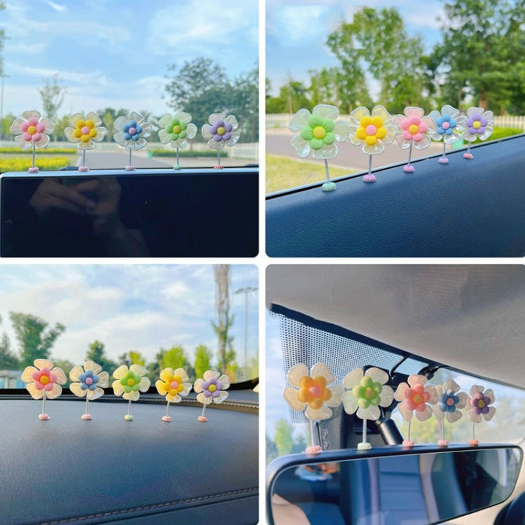 5pcs /Set Cute Cartoon Flower Car Shaking Ornament Car Dashboard Decoration, Style: Transparent - Ornaments by buy2fix | Online Shopping UK | buy2fix