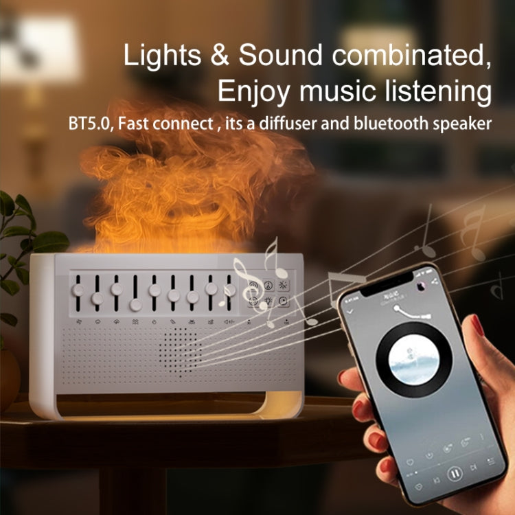 C221 Bluetooth White Noise Flame Aromatherapy Machine Home Desktop Humidifier(English Version) - Air Purifiers & Accessories by buy2fix | Online Shopping UK | buy2fix