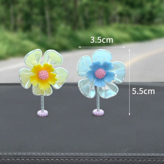 5pcs /Set Car Shaking Flower Ornament Simulated Small Flower Car Interior Decoration(Green) by buy2fix