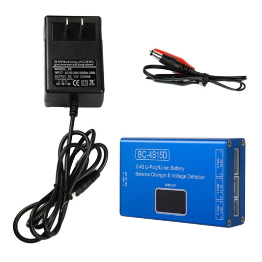 Li-Ion Battery LED Digital Display Balance Charging Case With Power Supply, US Plug(Blue) by buy2fix