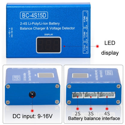 Li-Ion Battery LED Digital Display Balance Charging Case With Power Supply, US Plug(Blue) - Charger & Converter by buy2fix | Online Shopping UK | buy2fix